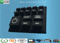 Black Key Custom Silicone Keypad / White Silk Screen Print Conductive Rubber Keypad