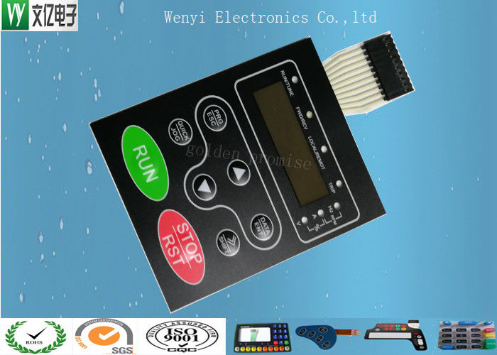 Multi LED Embossing Membrane Switch 10 Pin Female Connector 1.0mm Pitch